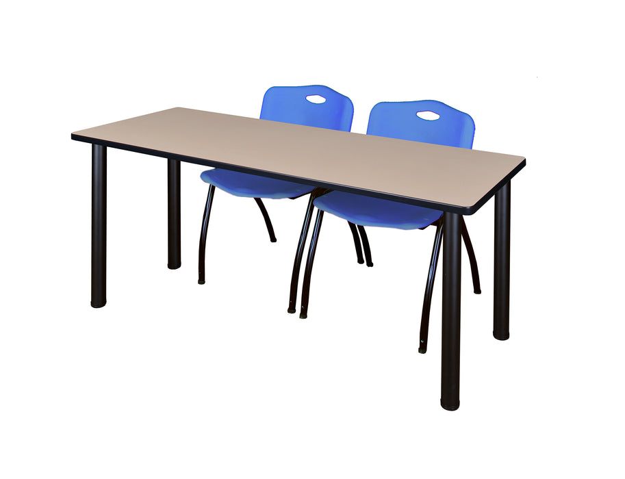 66" x 24" Kee Training Table& 2 'M' Stack Chairs