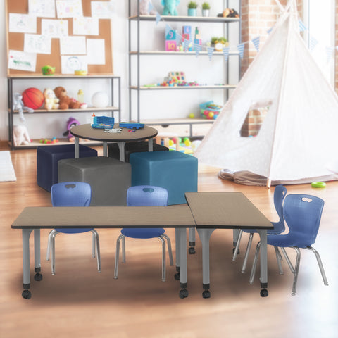 Regency Kee 42 x 24 in. Height Adjustable Mobile Classroom Activity Table