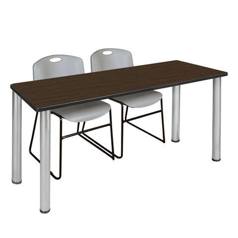 Regency Kee 60 x 24 in. Training Table Top Black Legs & 2 Zeng Chairs