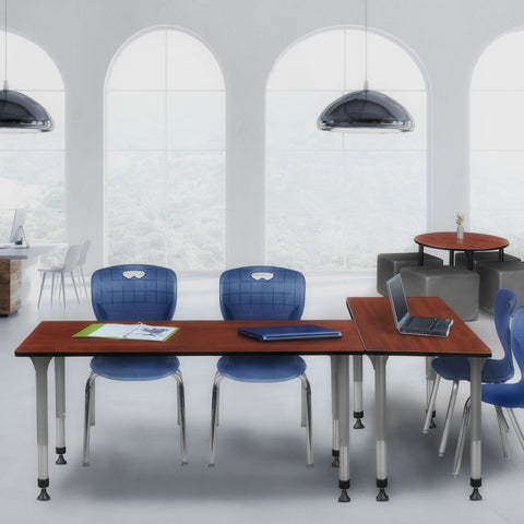 Regency Kee 48 x 24 in. Adjustable Classroom Table & 2 Andy 18 in. Stack Chairs Black