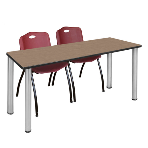Noble Oak / Chrome / Burgundy / 72 x 24