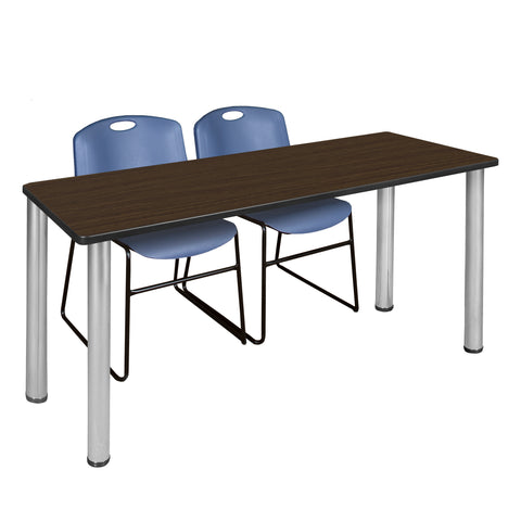 Regency Kee 60 x 24 in. Training Table Top Black Legs & 2 Zeng Chairs