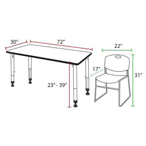 Maple / Grey / Black / 72 x 30