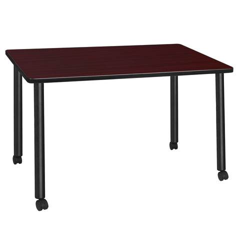 Regency Kee 42 x 24 in. Mobile Training Seminar Table Top Black Legs
