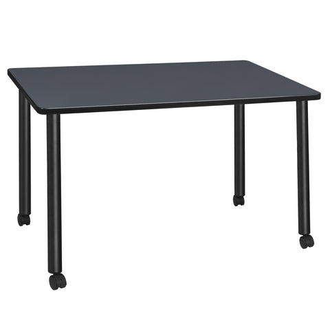 Regency Kee 42 x 24 in. Mobile Training Seminar Table Top Black Legs