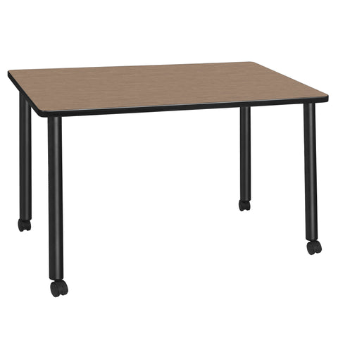 Regency Kee 42 x 24 in. Mobile Training Seminar Table Top Black Legs