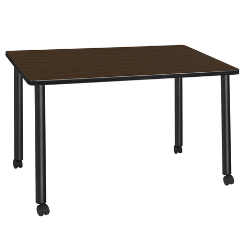 Regency Kee 42 x 24 in. Mobile Training Seminar Table Top Black Legs