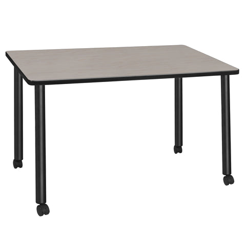 Regency Kee 42 x 24 in. Mobile Training Seminar Table Top Black Legs