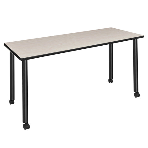 Regency Kee 42 x 24 in. Mobile Training Seminar Table Top Black Legs