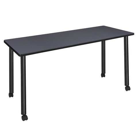 Regency Kee 42 x 24 in. Mobile Training Seminar Table Top Black Legs