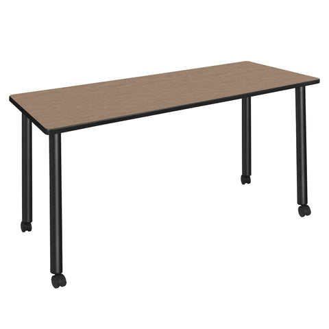 Regency Kee 42 x 24 in. Mobile Training Seminar Table Top Black Legs