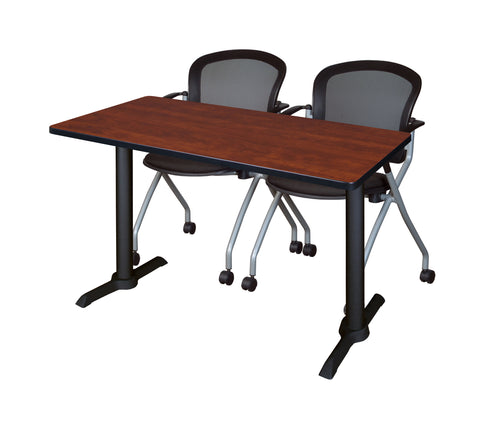Regency Cain 48 x 24 in. TBase Training Seminar Table & 2 Cadence Nesting Chairs