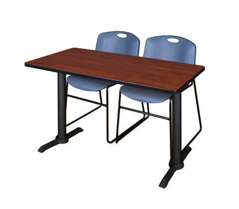 Regency Cain 48 x 24 in. TBase Training Seminar Table & 2 Zeng Stack Chairs