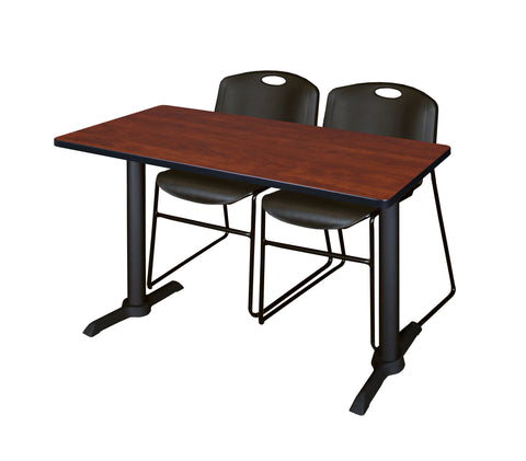 Regency Cain 48 x 24 in. TBase Training Seminar Table & 2 Zeng Stack Chairs