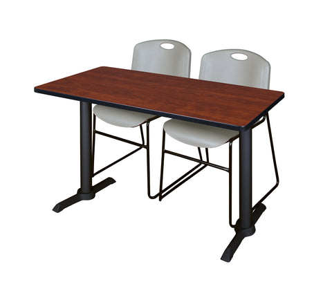 Regency Cain 48 x 24 in. TBase Training Seminar Table & 2 Zeng Stack Chairs