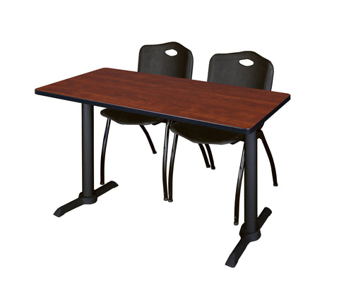 Regency Cain 48 x 24 in. TBase Training Seminar Table & 2 M Stack Chairs