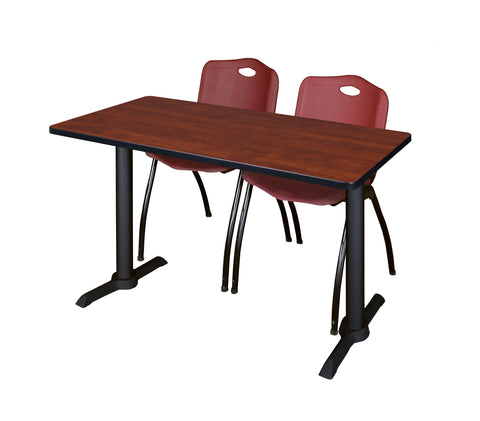 Regency Cain 48 x 24 in. TBase Training Seminar Table & 2 M Stack Chairs