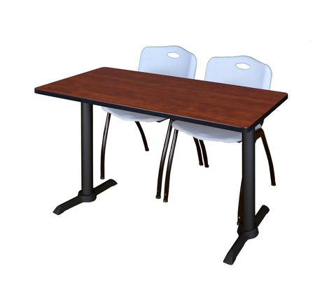 Regency Cain 48 x 24 in. TBase Training Seminar Table & 2 M Stack Chairs