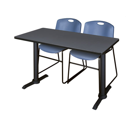 Regency Cain 48 x 24 in. TBase Training Seminar Table & 2 Zeng Stack Chairs