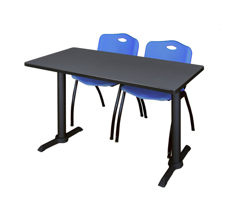 Regency Cain 48 x 24 in. TBase Training Seminar Table & 2 M Stack Chairs