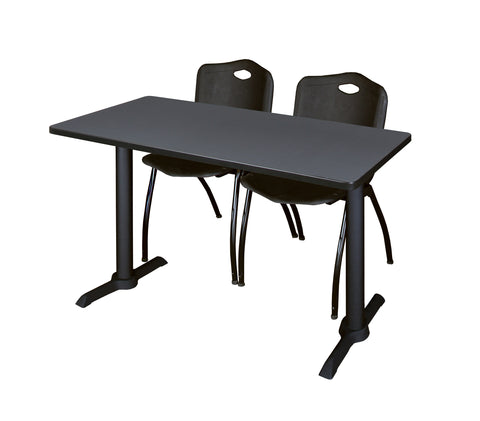 Regency Cain 48 x 24 in. TBase Training Seminar Table & 2 M Stack Chairs