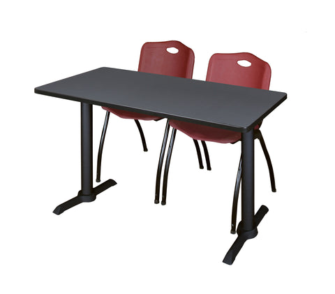 Regency Cain 48 x 24 in. TBase Training Seminar Table & 2 M Stack Chairs