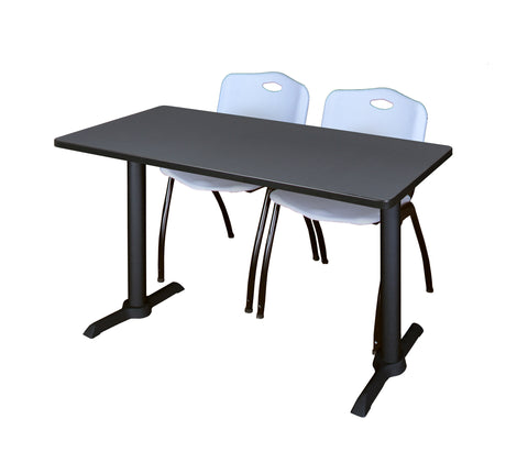 Regency Cain 48 x 24 in. TBase Training Seminar Table & 2 M Stack Chairs
