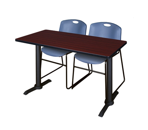 Regency Cain 48 x 24 in. TBase Training Seminar Table & 2 Zeng Stack Chairs