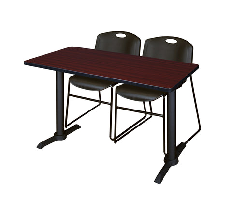 Regency Cain 48 x 24 in. TBase Training Seminar Table & 2 Zeng Stack Chairs
