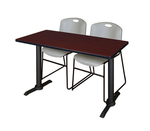 Regency Cain 48 x 24 in. TBase Training Seminar Table & 2 Zeng Stack Chairs