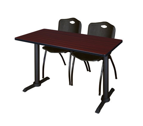 Regency Cain 48 x 24 in. TBase Training Seminar Table & 2 M Stack Chairs
