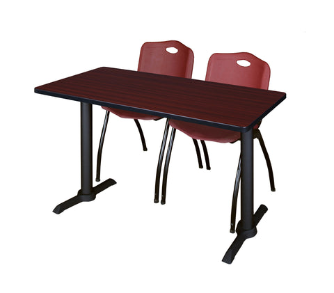 Regency Cain 48 x 24 in. TBase Training Seminar Table & 2 M Stack Chairs