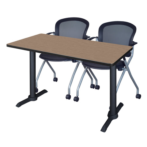 Regency Cain 48 x 24 in. TBase Training Seminar Table & 2 Cadence Nesting Chairs