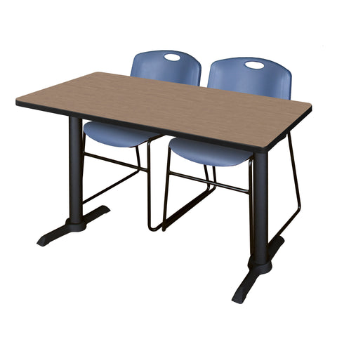 Regency Cain 48 x 24 in. TBase Training Seminar Table & 2 Zeng Stack Chairs