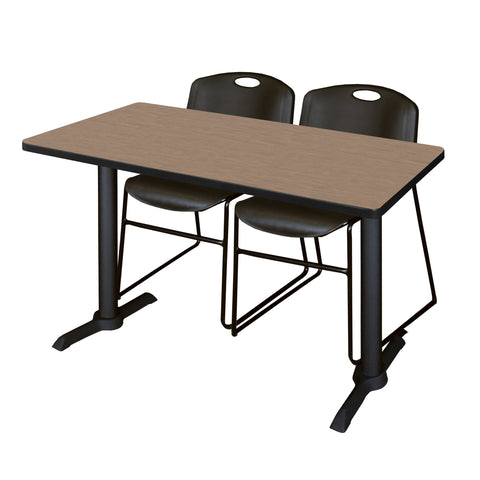 Regency Cain 48 x 24 in. TBase Training Seminar Table & 2 Zeng Stack Chairs