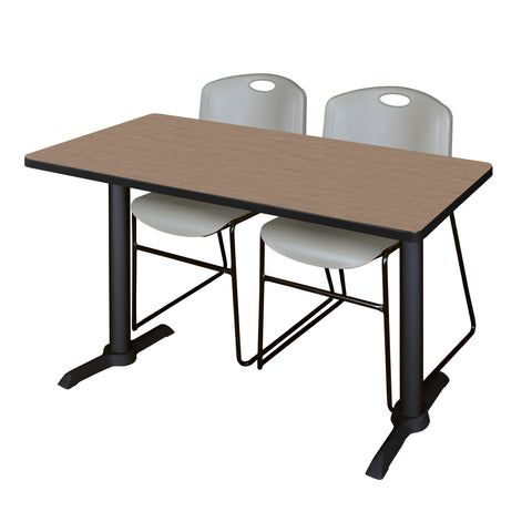 Regency Cain 48 x 24 in. TBase Training Seminar Table & 2 Zeng Stack Chairs
