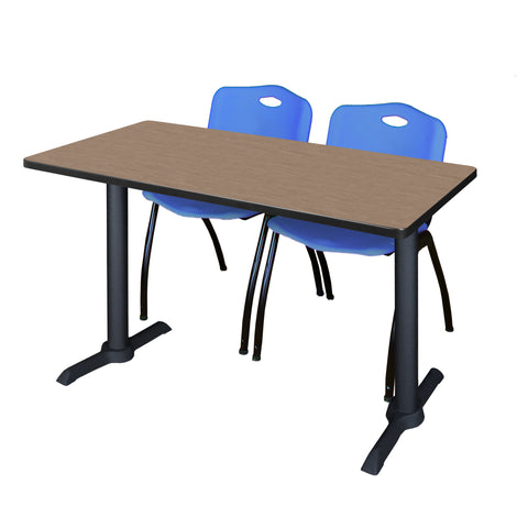Regency Cain 48 x 24 in. TBase Training Seminar Table & 2 M Stack Chairs