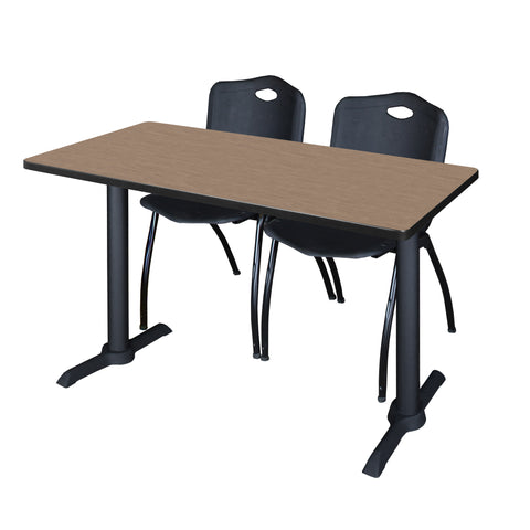 Regency Cain 48 x 24 in. TBase Training Seminar Table & 2 M Stack Chairs