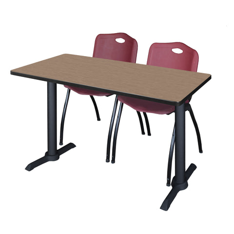 Regency Cain 48 x 24 in. TBase Training Seminar Table & 2 M Stack Chairs