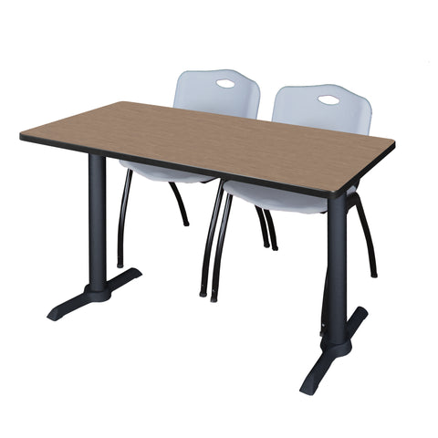 Regency Cain 48 x 24 in. TBase Training Seminar Table & 2 M Stack Chairs
