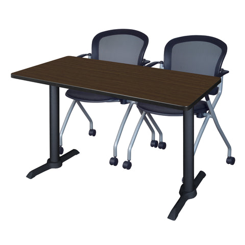 Regency Cain 48 x 24 in. TBase Training Seminar Table & 2 Cadence Nesting Chairs