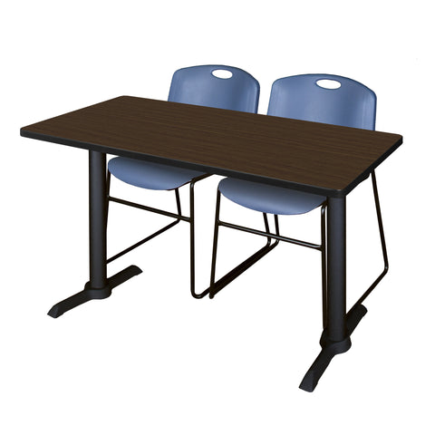 Regency Cain 48 x 24 in. TBase Training Seminar Table & 2 Zeng Stack Chairs