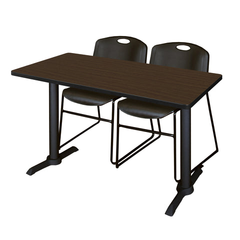 Regency Cain 48 x 24 in. TBase Training Seminar Table & 2 Zeng Stack Chairs