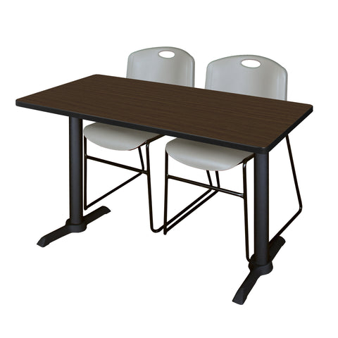 Regency Cain 48 x 24 in. TBase Training Seminar Table & 2 Zeng Stack Chairs