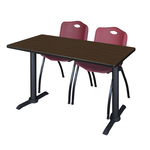 Regency Cain 48 x 24 in. TBase Training Seminar Table & 2 M Stack Chairs