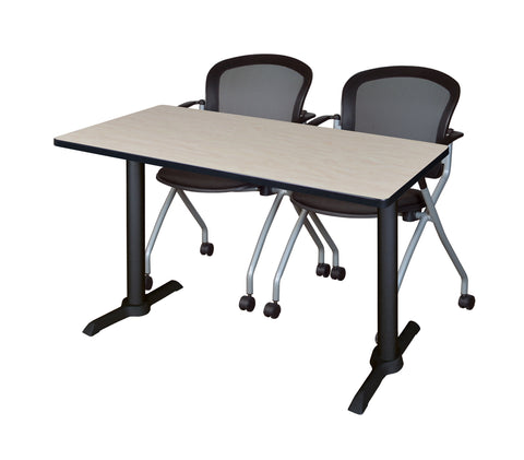 Regency Cain 48 x 24 in. TBase Training Seminar Table & 2 Cadence Nesting Chairs