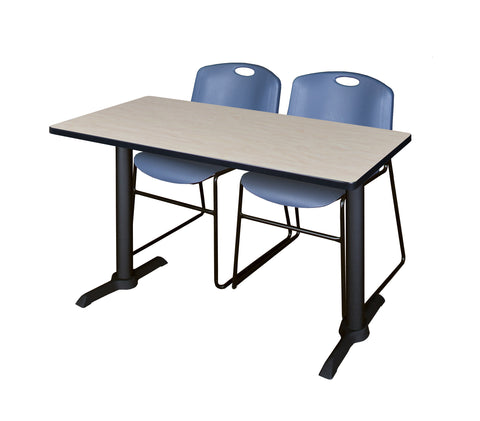 Regency Cain 48 x 24 in. TBase Training Seminar Table & 2 Zeng Stack Chairs