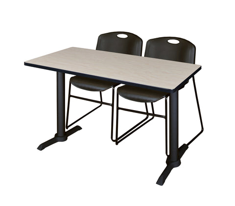 Regency Cain 48 x 24 in. TBase Training Seminar Table & 2 Zeng Stack Chairs