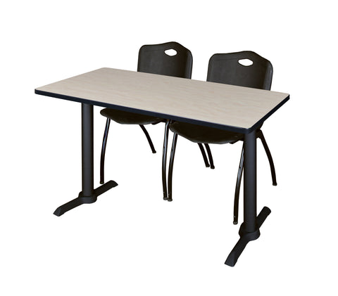 Regency Cain 48 x 24 in. TBase Training Seminar Table & 2 M Stack Chairs