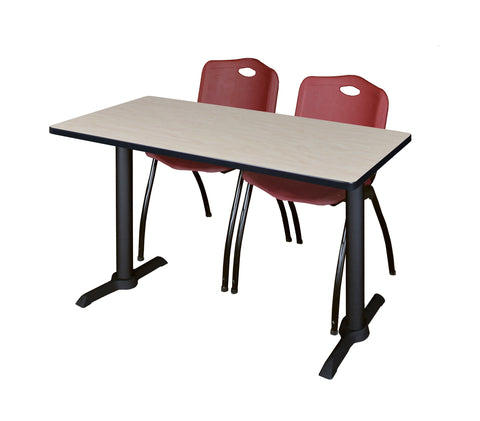 Regency Cain 48 x 24 in. TBase Training Seminar Table & 2 M Stack Chairs